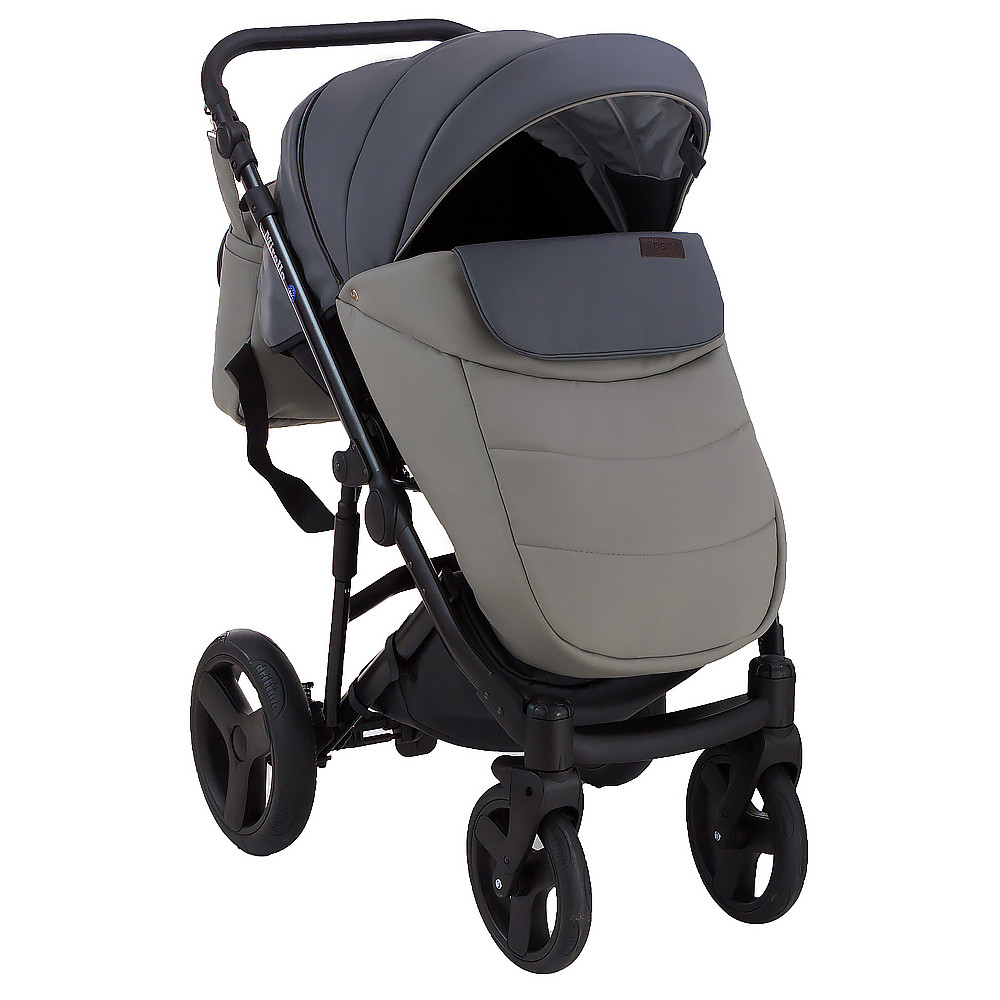 Коляска 2 в 1 Bair Mirello кожа 100% М-33/32 графит - серый