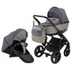 Коляска 2 в 1 Bair Mirello кожа 100% М-33/32 графит - серый