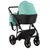 Коляска 2 в 1 Bair Mirello кожа 100% M-34/30 яркая мята - черный