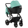 Коляска 2 в 1 Bair Mirello кожа 100% M-34/30 яркая мята - черный