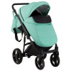 Коляска 2 в 1 Bair Mirello кожа 100% M-34/30 яркая мята - черный