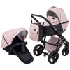 Коляска 2 в 1 Bair Mirello Plus кожа 100% MP-02 розовый перламутр - черный