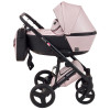 Коляска 2 в 1 Bair Mirello Plus кожа 100% MP-02 розовый перламутр - черный