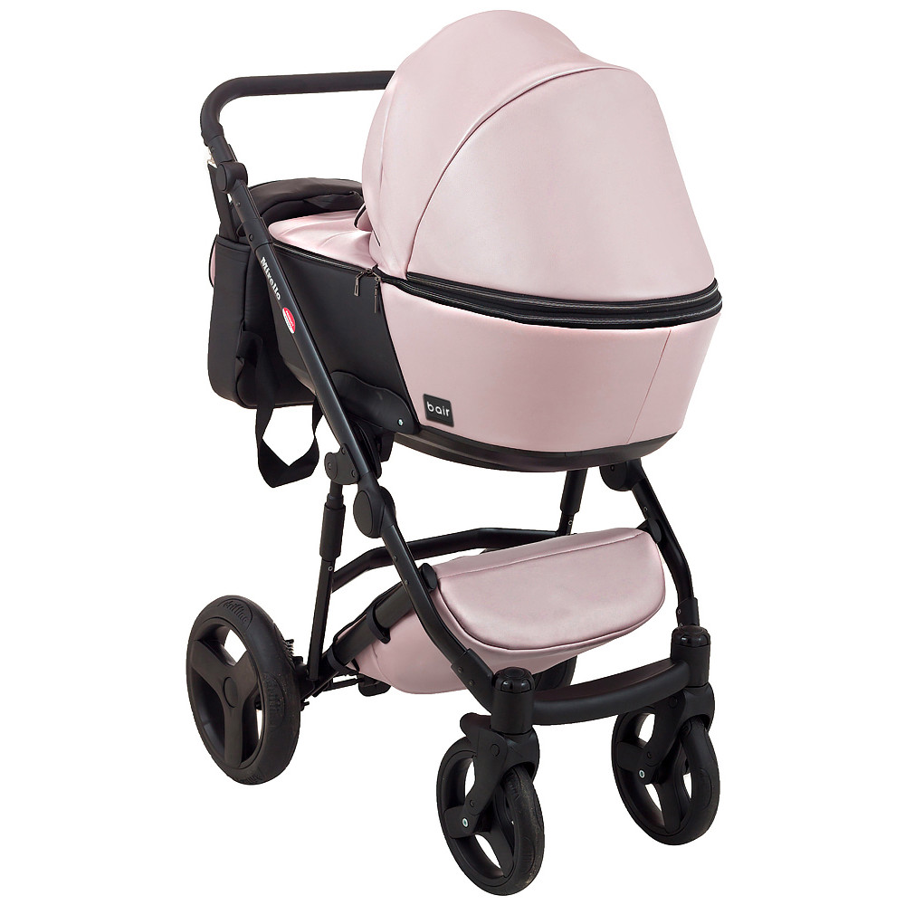 Коляска 2 в 1 Bair Mirello Plus кожа 100% MP-02 розовый перламутр - черный Коляска 2 в 1 Bair Mirello Plus кожа 100% MP-02 розовый перламутр - черный