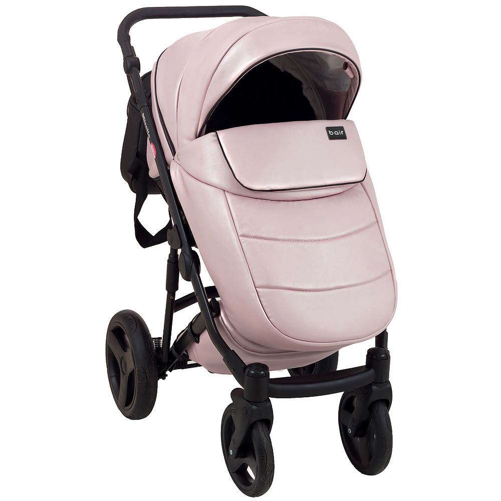 Коляска 2 в 1 Bair Mirello Plus кожа 100% MP-02 розовый перламутр - черный Коляска 2 в 1 Bair Mirello Plus кожа 100% MP-02 розовый перламутр - черный