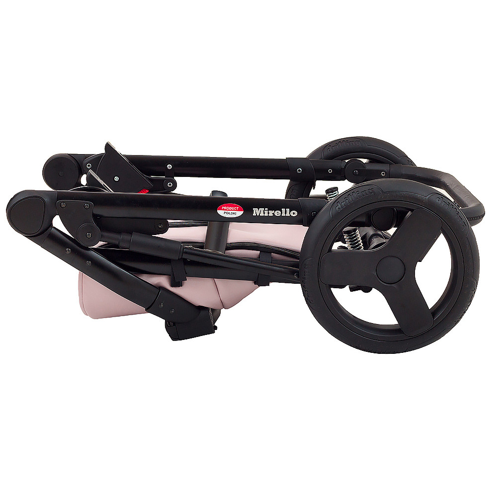 Коляска 2 в 1 Bair Mirello Plus кожа 100% MP-02 розовый перламутр - черный Коляска 2 в 1 Bair Mirello Plus кожа 100% MP-02 розовый перламутр - черный