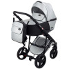 Коляска 2 в 1 Bair Mirello Plus кожа 100% MP-31 серебро перламутр - черный