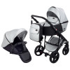 Коляска 2 в 1 Bair Mirello Plus кожа 100% MP-31 серебро перламутр - черный