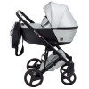Коляска 2 в 1 Bair Mirello Plus кожа 100% MP-31 серебро перламутр - черный