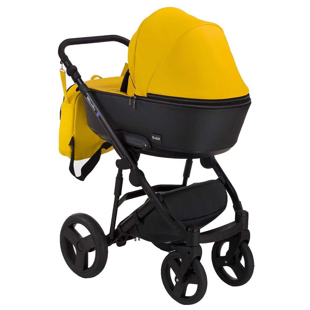 Коляска 2 в 1 Bair Mirello шкіра 100% М40/30 жовтий - чорний