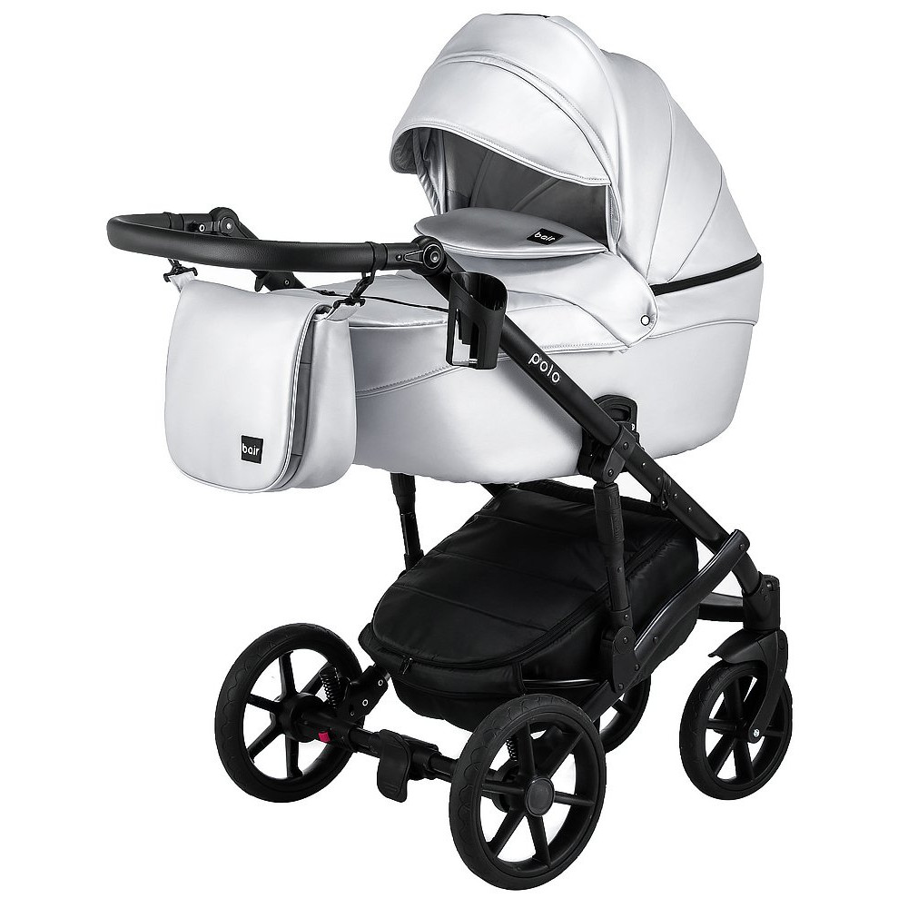 Коляска 2 в 1 Bair Polo (Black) кожа 100% 27