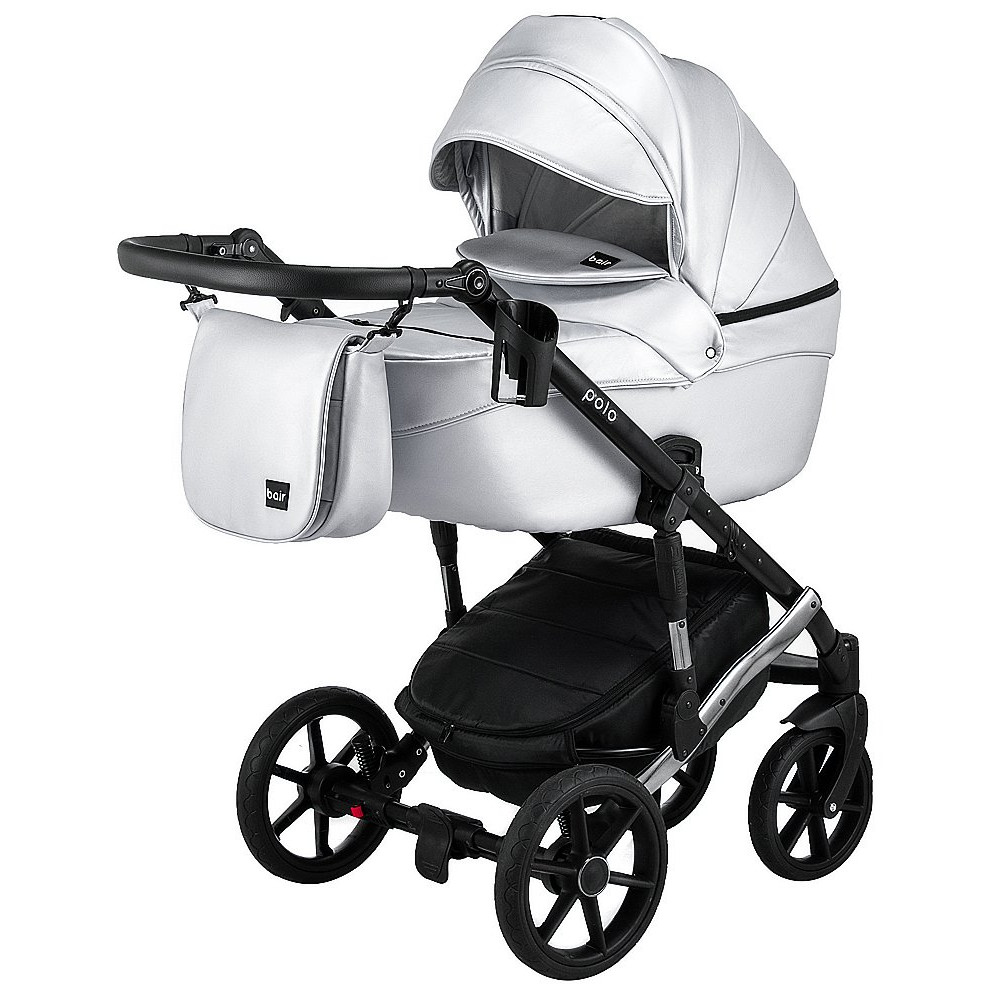 Коляска 2 в 1 Bair Polo (Silver) шкіра 100% 27S