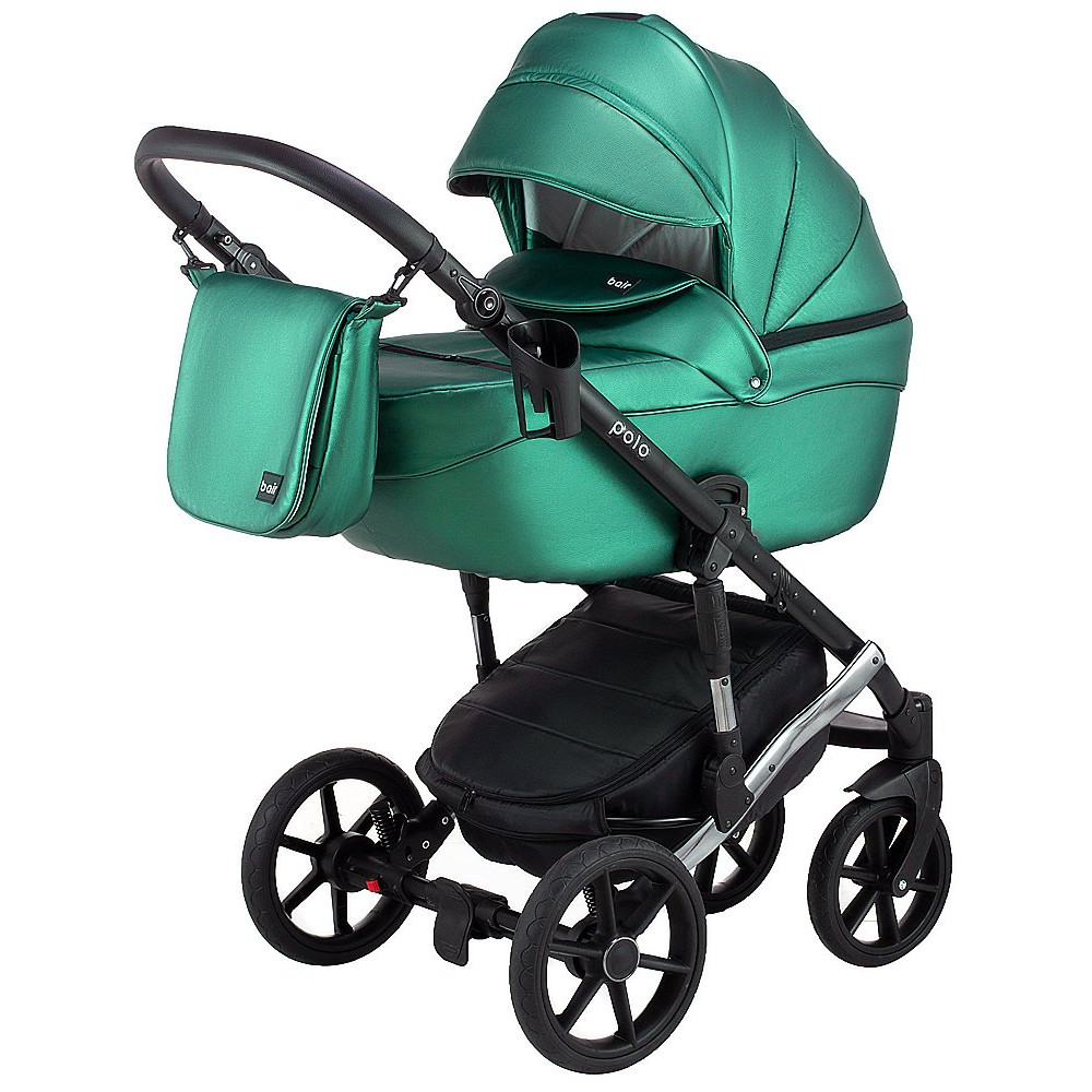 Коляска 2 в 1 Bair Polo (Silver) кожа 100% 29S