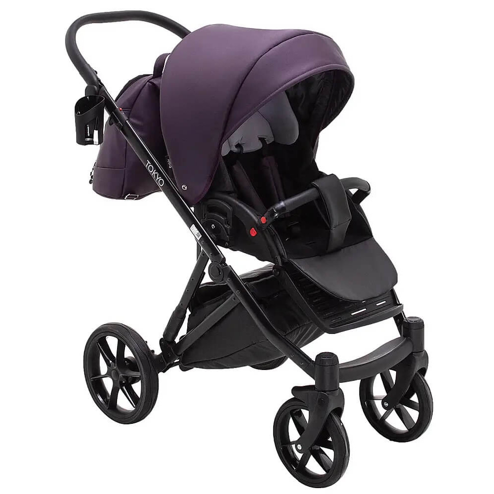 Коляска 2 в 1 Bair Tokyo кожа 100% 71 фиолетовый Коляска 2 в 1 Bair Tokyo кожа 100% 71 фиолетовый