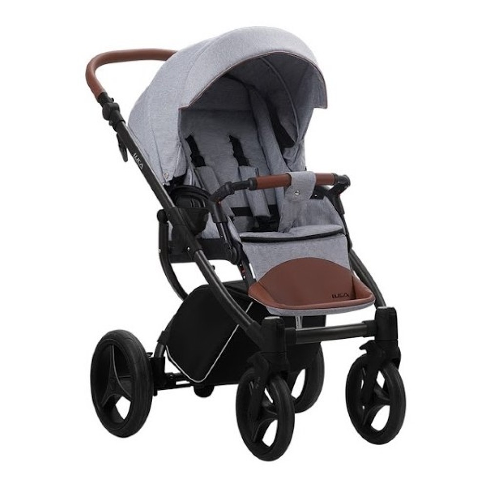 Коляска 2 в 1 Bebetto Luca 12 серый черная рама