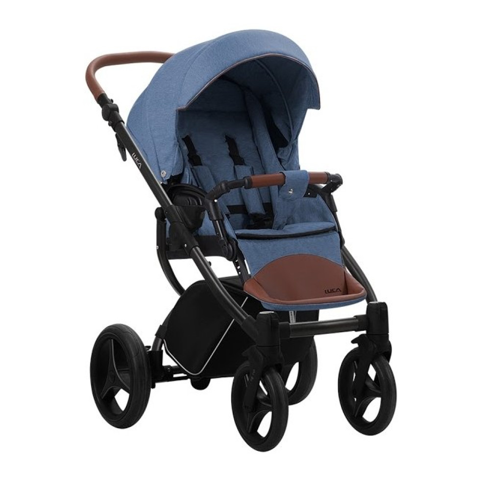 Коляска 2 в 1 Bebetto Luca 13 синий черная рама