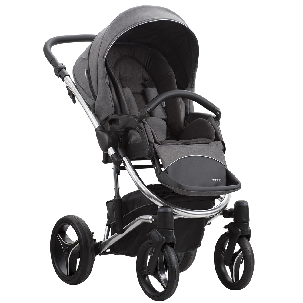 Коляска 2 в 1 Bebetto Tito Premium Silver 02