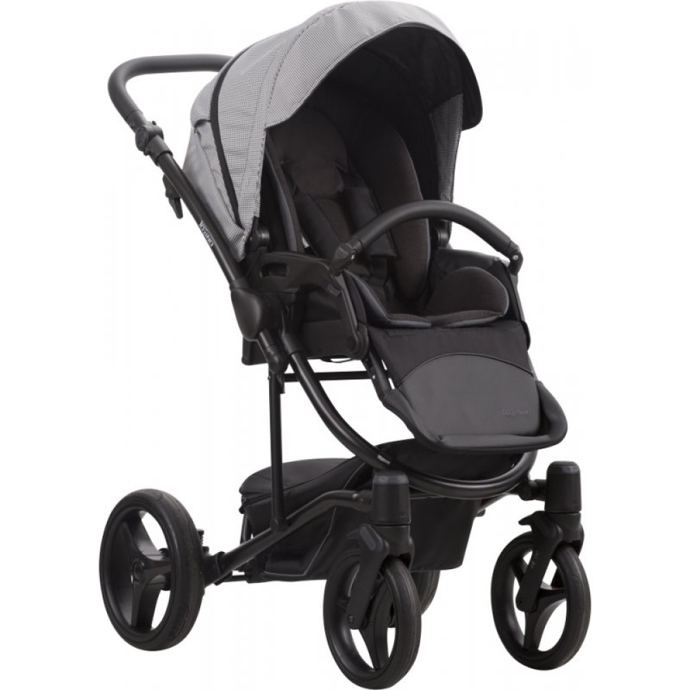 Коляска 2 в 1 Bebetto Torino Tex 110 черно-серый, черная рама Коляска 2 в 1 Bebetto Torino Tex 110 черно-серый, черная рама
