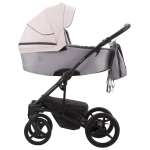Коляска 2 в 1 Bebetto Torino розовый-серый черная рама Коляска 2 в 1 Bebetto Torino розовый-серый черная рама