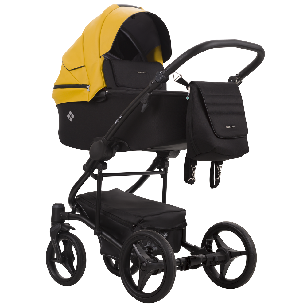 Коляска 2 в 1 Bebetto Torino желтый черная рама