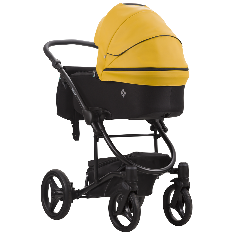 Коляска 2 в 1 Bebetto Torino желтый черная рама