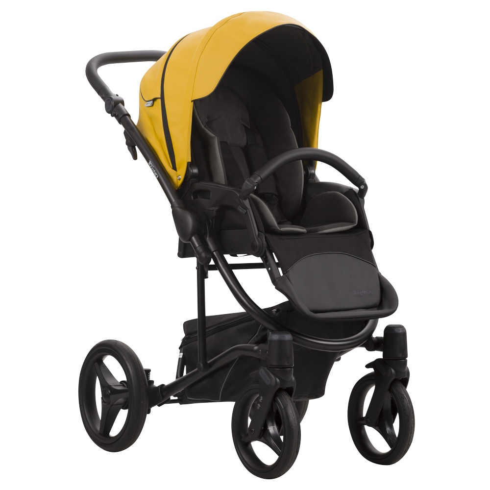 Коляска 2 в 1 Bebetto Torino желтый черная рама