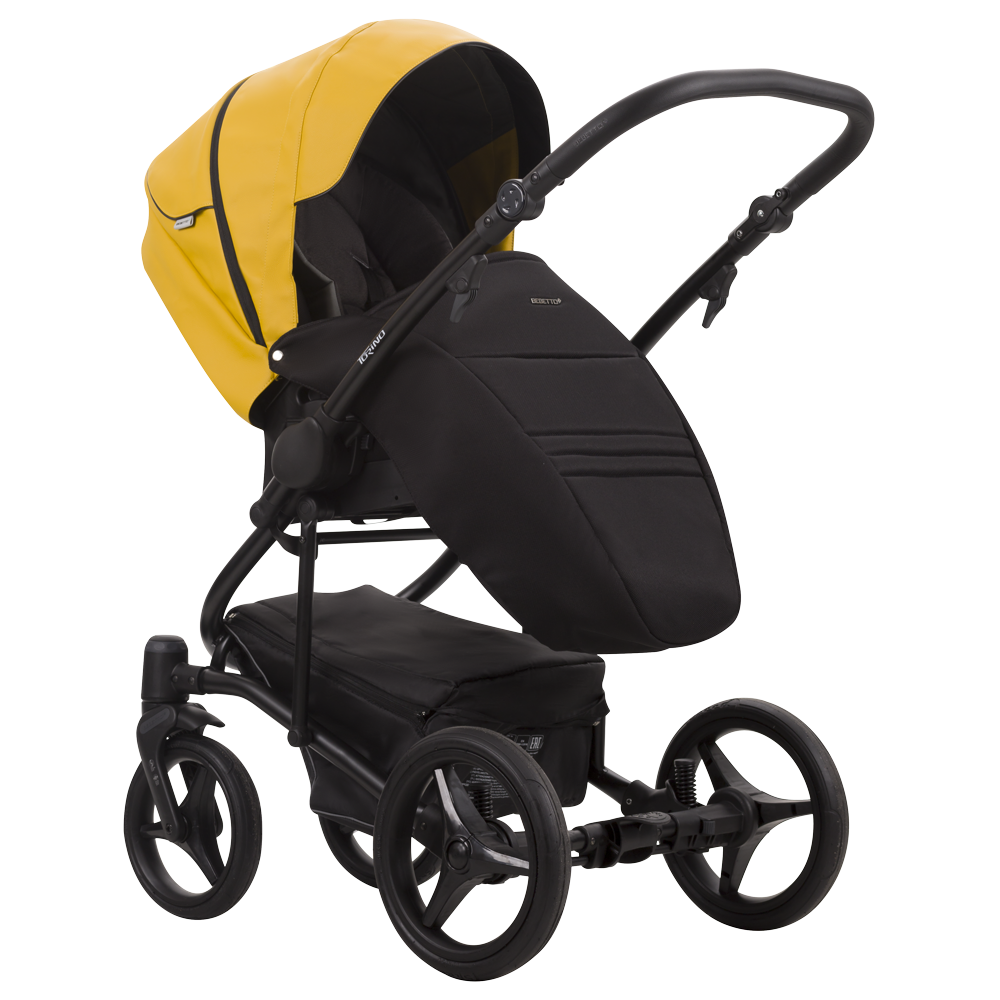 Коляска 2 в 1 Bebetto Torino желтый черная рама