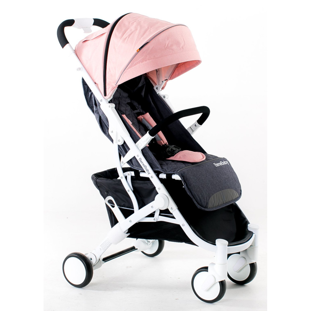 Прогулочная коляска Bene Baby D200 серо-розовая + дождевик в подарок