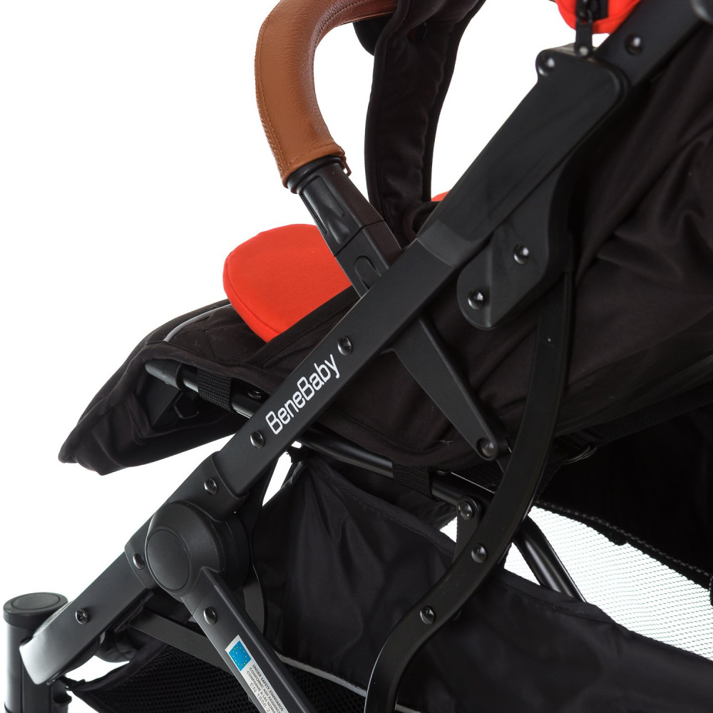 Прогулянкова коляска Bene Baby D200 червона на чорній рамі + М'який вкладиш в Подарунок
