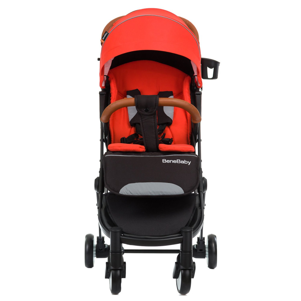 Прогулянкова коляска Bene Baby D200 червона на чорній рамі + М'який вкладиш в Подарунок