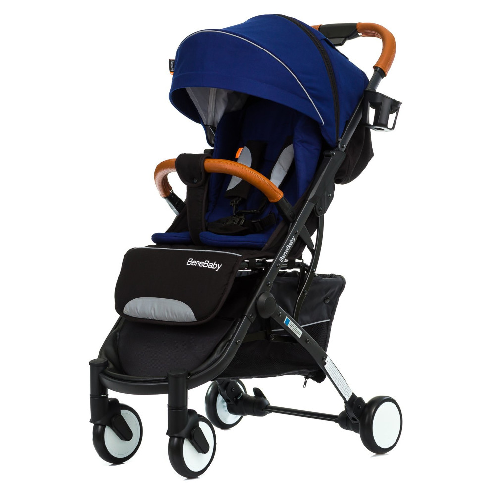 Прогулянкова коляска Bene Baby D200 синя на чорній рамі + М'який вкладиш в Подарунок