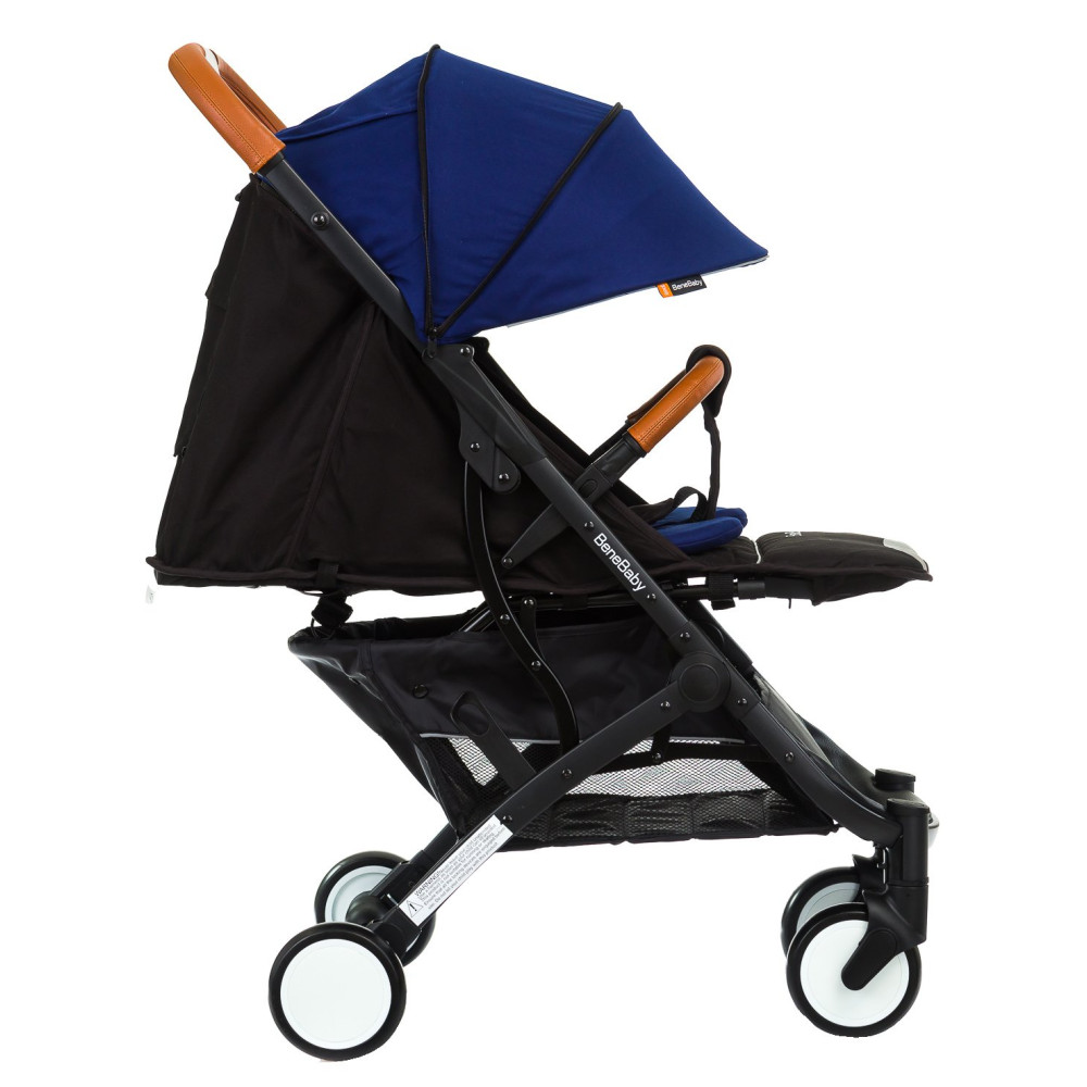 Прогулянкова коляска Bene Baby D200 синя на чорній рамі + М'який вкладиш в Подарунок