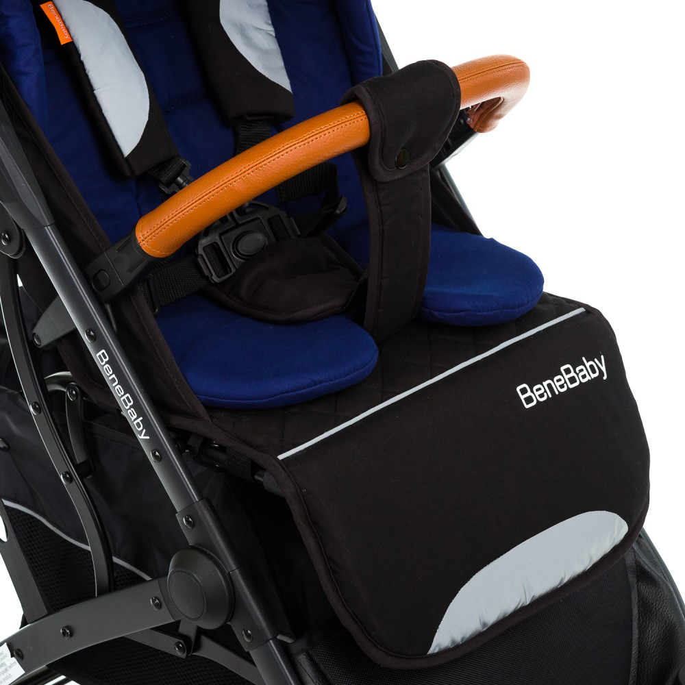 Прогулянкова коляска Bene Baby D200 синя на чорній рамі + М'який вкладиш в Подарунок