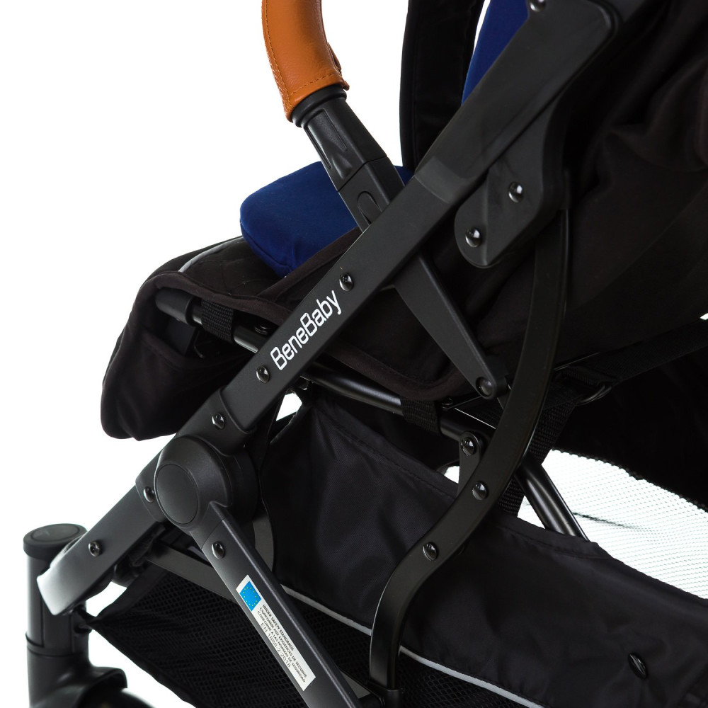 Прогулянкова коляска Bene Baby D200 синя на чорній рамі + М'який вкладиш в Подарунок