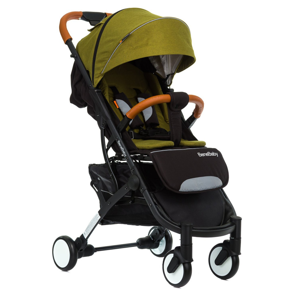 Прогулянкова коляска Bene Baby D200 зелена на чорній рамі + М'який вкладиш в Подарунок
