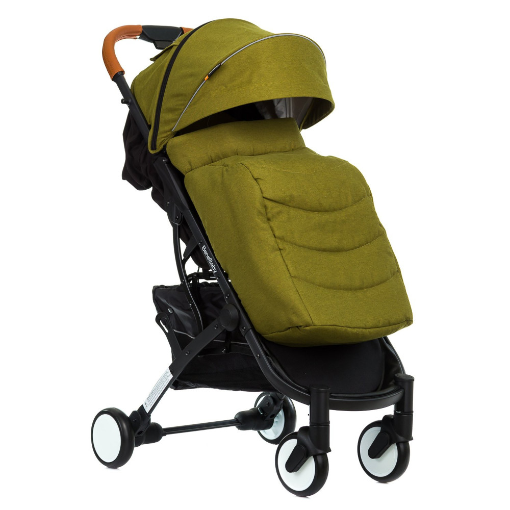 Прогулянкова коляска Bene Baby D200 зелена на чорній рамі + М'який вкладиш в Подарунок
