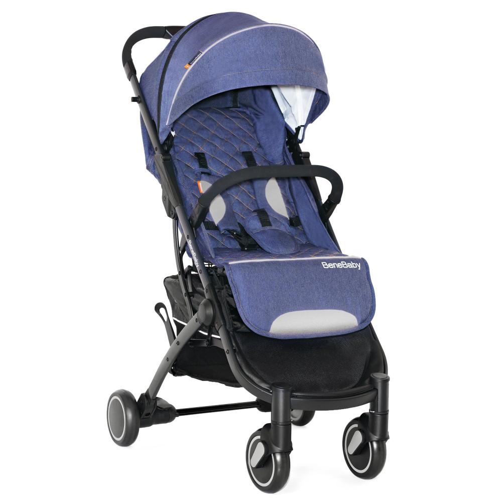 Прогулянкова коляска Bene Baby D200 джинс на чорній рамі