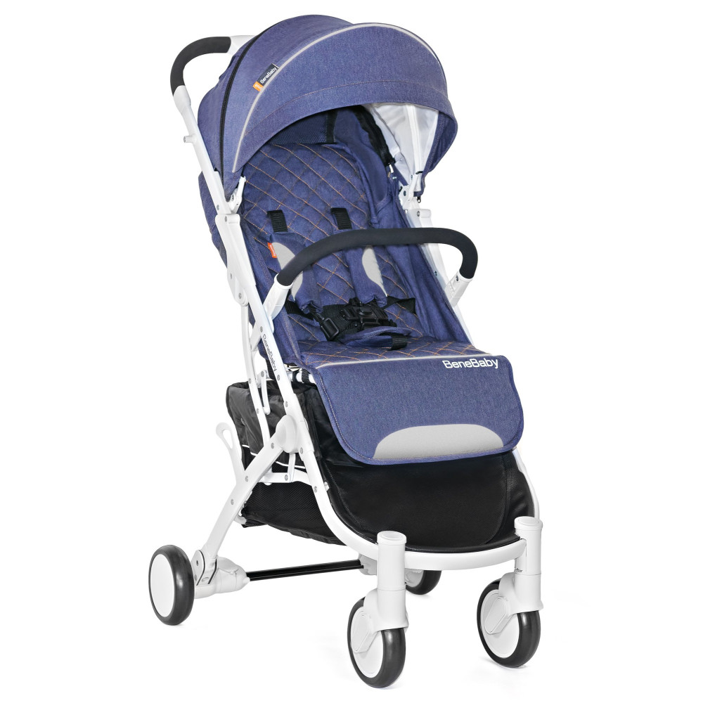 Прогулочная коляска Bene Baby D200 джинс на белой раме