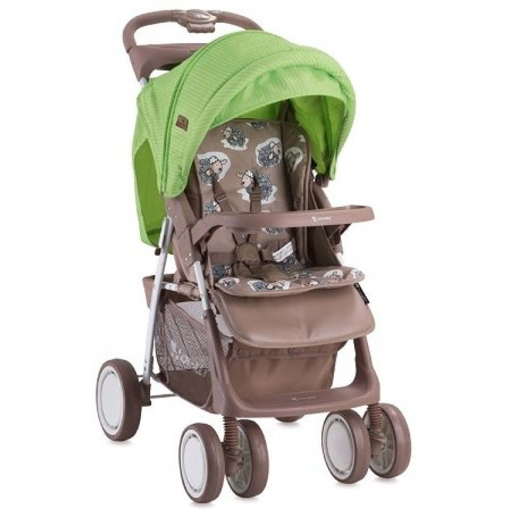 Прогулочная коляска Bertoni Foxy Beige Green Lambs (Бертони Фокси)