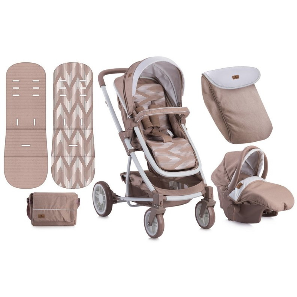 Коляска-трансформер Bertoni S 500 SET с автокреслом Beige Yellow Happy Family