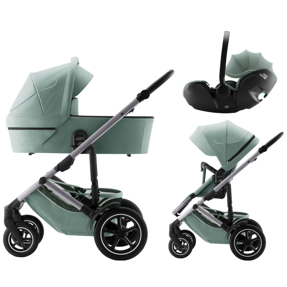 Britax Romer Smile 5Z - всесезонная детская коляска 3 в 1 с автокреслом для младенца Britax Romer Baby-Safe Pro • Jade Green