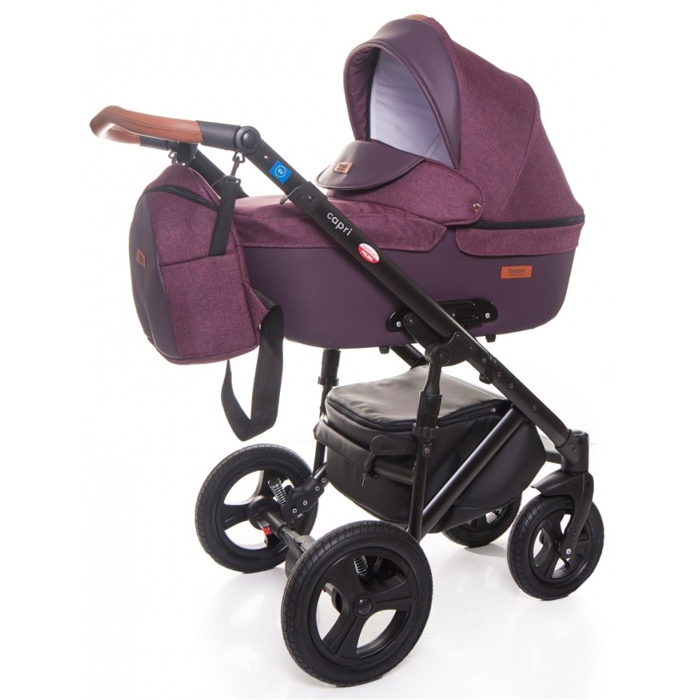 Коляска 2 в 1 Broco Capri Textile Burgundy (Броко Капри Текстиль)