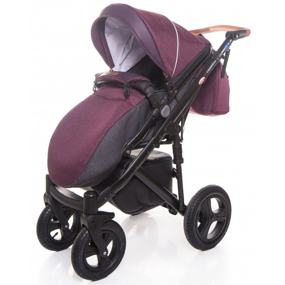 Коляска 2 в 1 Broco Capri Textile Burgundy (Броко Капри Текстиль)