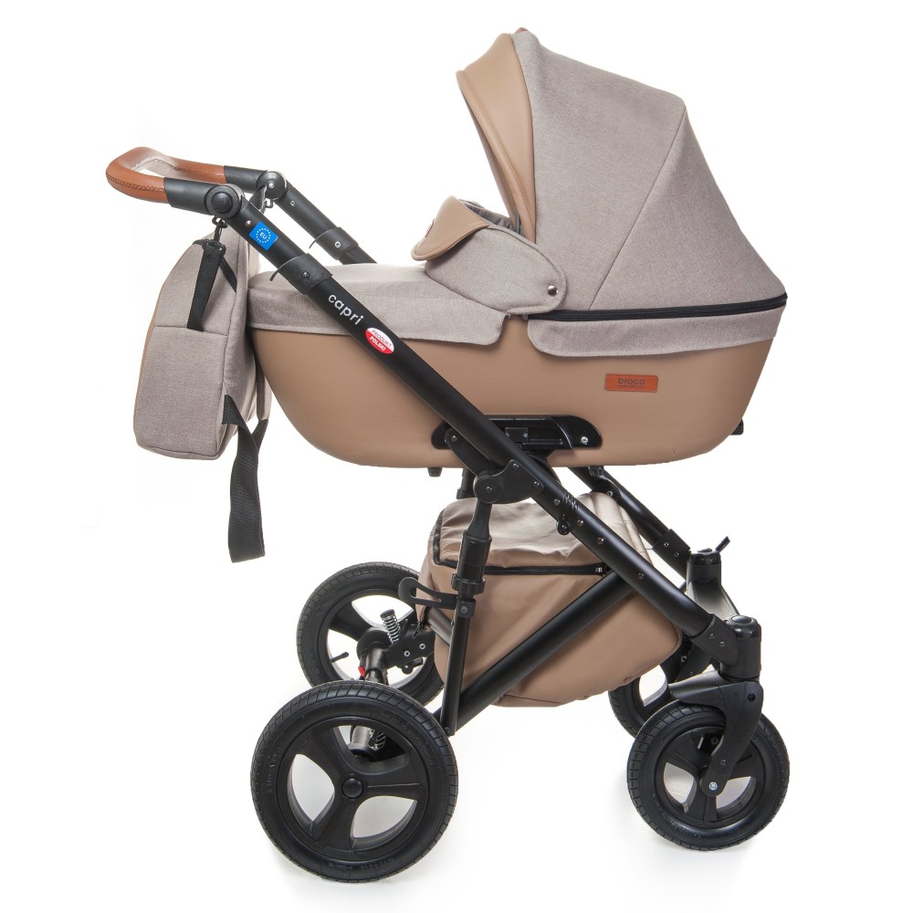 Коляска 2 в 1 Broco Capri Textile Cappuccino (Броко Капри Капучино)