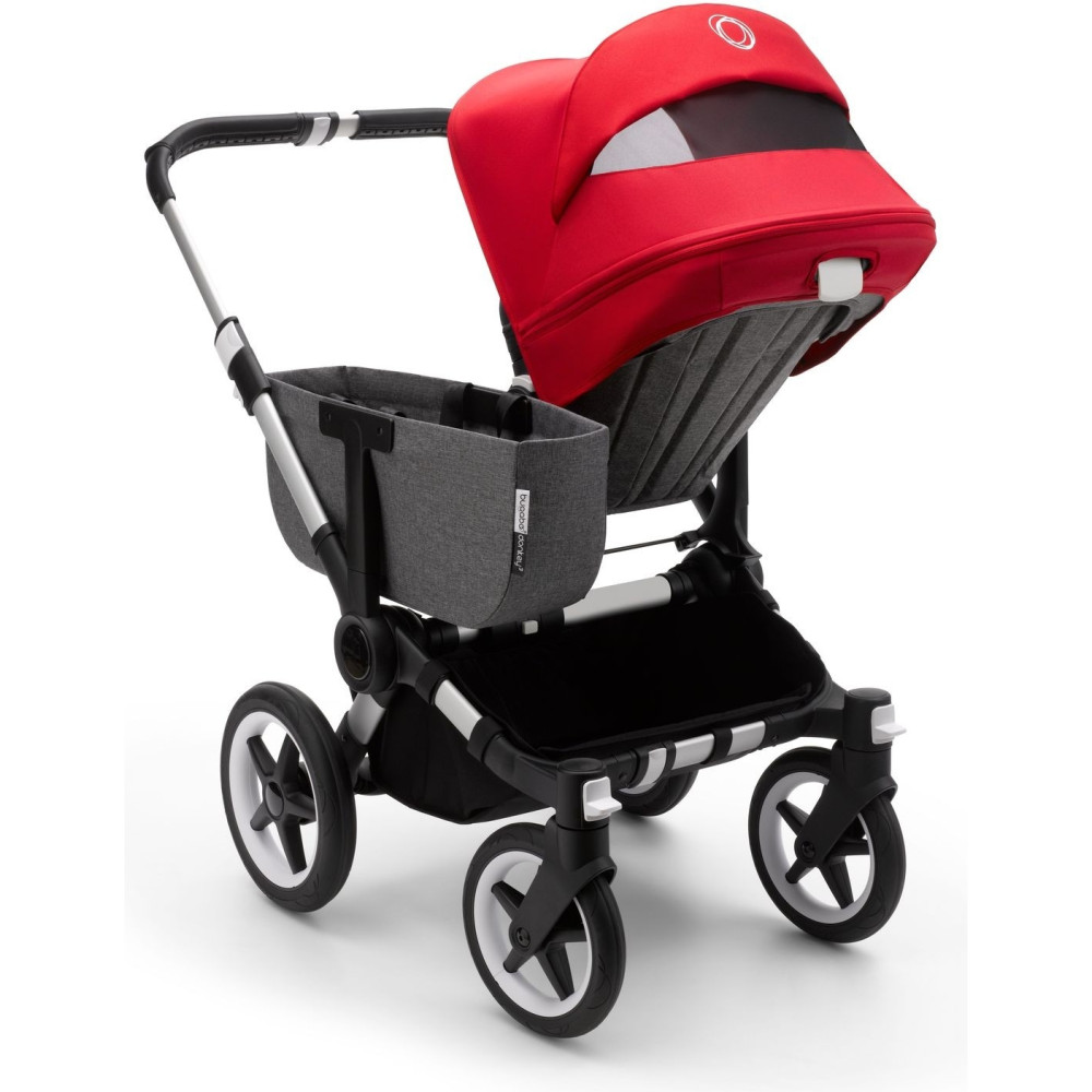 Коляска 2 в 1 Bugaboo Donkey 3 Mono Aluminium/Grey Melange/Red