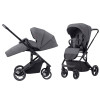 Carrello Alfa 2023 CRL-5508 - прогулочная коляска с реверсивным блоком (сиденье устанавливается лицом к маме), регулируется высота капюшона • Graphite Grey