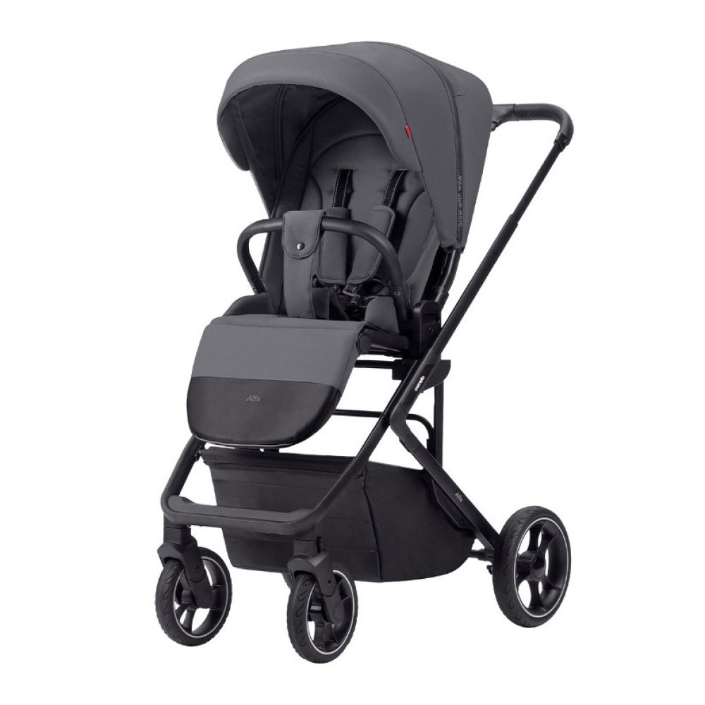 Carrello Alfa 2023 CRL-5508 - прогулочная коляска с реверсивным блоком (сиденье устанавливается лицом к маме), регулируется высота капюшона • Graphite Grey