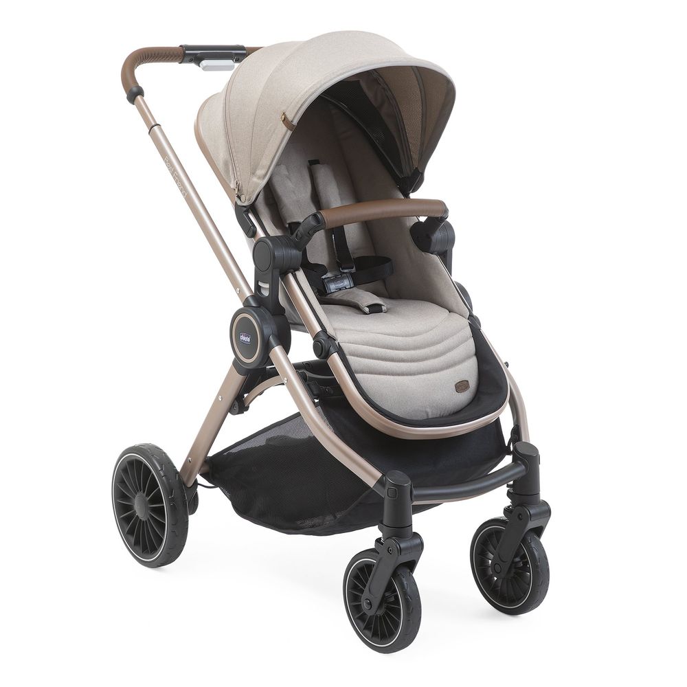 Chicco Best Friend Pro - детская прогулочная коляска с реверсивным блоком (сиденье устанавливается лицом к маме), большой капюшон, компактное складывание • Beige (79866.25)