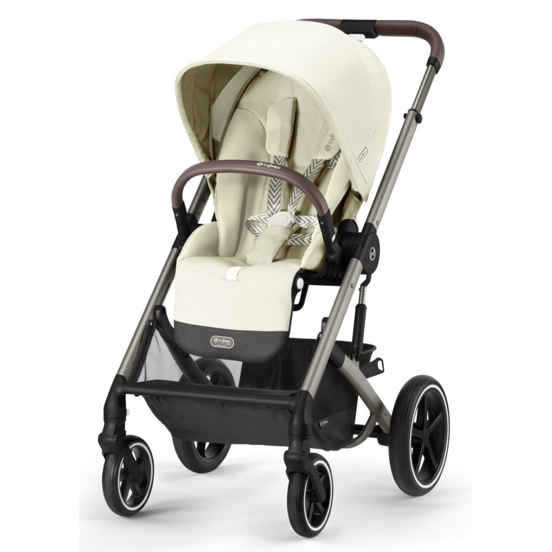 Cybex Balios S Lux 2025 - прогулянкова коляска, всесезонний візок, з великими колесами, телескопічне регулювання ручки, великий кошик до 10 кг • TPE Seashell Beige