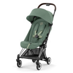 Cybex Coya - легкая прогулочная коляска для путешествий, ультракомпактная коляска премиум (ручная кладь), хромированная рама • Leaf Green